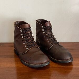 Red Wing Shoes Brown Leather Iron Rangers Size 8